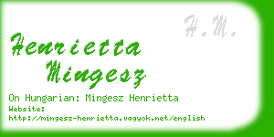 henrietta mingesz business card